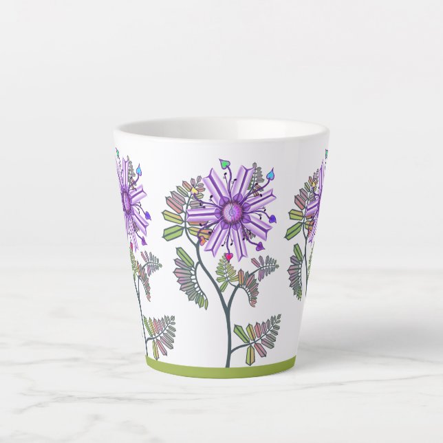 Taza De Café Latte Flor en el desierto (Anverso)