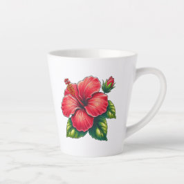 Taza De Café Latte Flor hibiscus