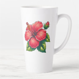 Taza De Café Latte Flor hibiscus Large