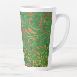 Taza De Café Latte Flor Leopard Jungle Batik