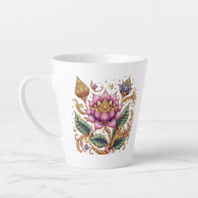 Taza De Café Latte Flor motriz tailandesa (Izquierda)