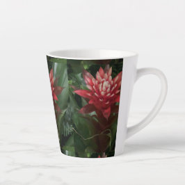 Taza De Café Latte Flor roja