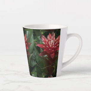 Taza De Café Latte Flor roja