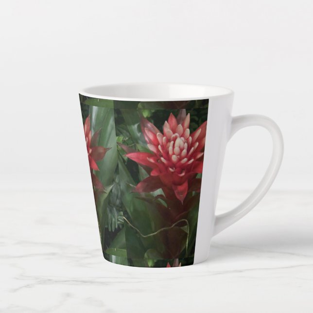 Taza De Café Latte Flor roja (Derecha)