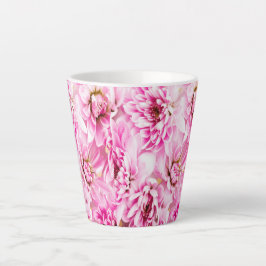 Taza De Café Latte Flor rosa de crisantemo