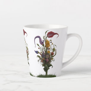 Taza De Café Latte Flor silvestre pradera Resumen Bloom - Pequeña Mug