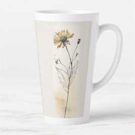 Taza De Café Latte Flor silvestre prensada