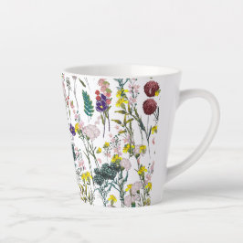 Taza De Café Latte Flor silvestre vibrante