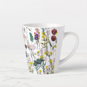 Taza De Café Latte Flor silvestre vibrante