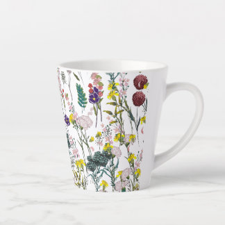 Taza De Café Latte Flor silvestre vibrante