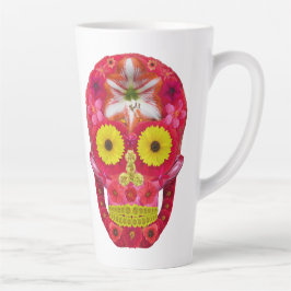 Taza De Café Latte Flor Skull 6