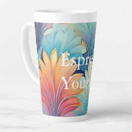 Taza De Café Latte Flora 1 Pastel Floral Latte Mug