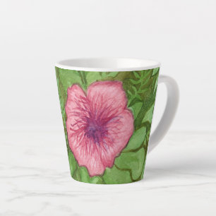 Taza De Café Latte Flora acuarela