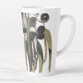 Taza De Café Latte Flora color de agua verde grande