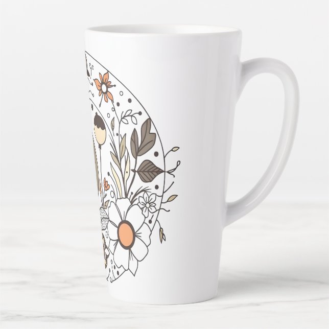 Taza De Café Latte Flora Delicada N02 (Derecha)
