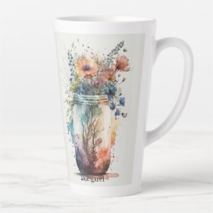 Taza De Café Latte Floraciones multicolores #6