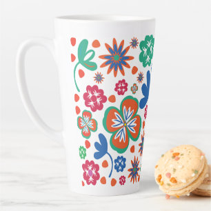 Taza De Café Latte Floral