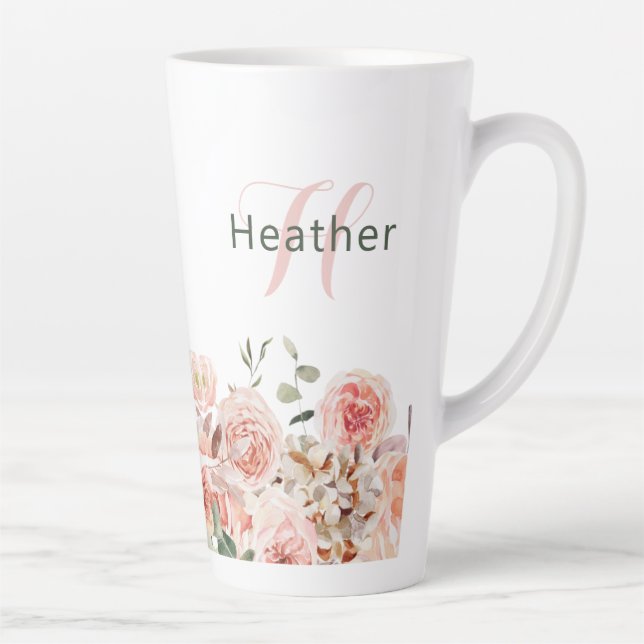 Taza De Café Latte Floral (Derecha)