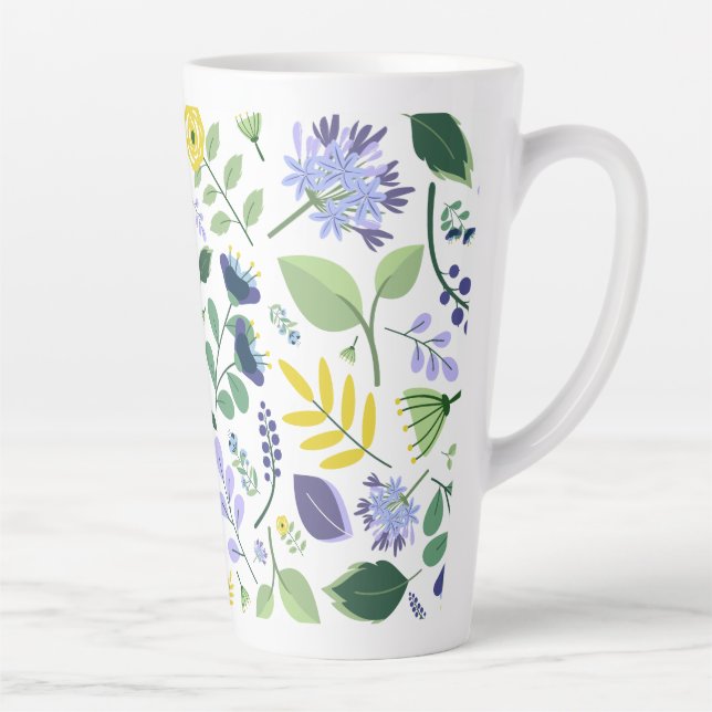 Taza De Café Latte Floral (Derecha)