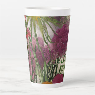 Taza De Café Latte Floral artística estampado Café Amantes Latte Mug