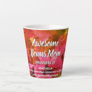 Taza De Café Latte Floral AWESOME BONUS MOM Proverbs 31