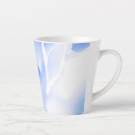 Taza De Café Latte Floral azul en polvo Impresión Latte Mug