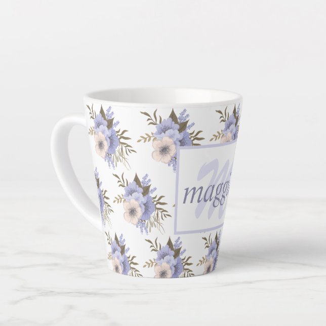 Taza De Café Latte Floral de bonito (Ángulo izquierdo)