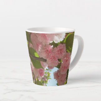 Taza De Café Latte Floral de primavera del árbol de cerezo III con do
