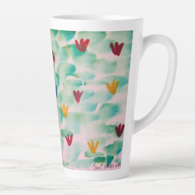 Taza De Café Latte Floral Frolic Latte Mug (Derecha)