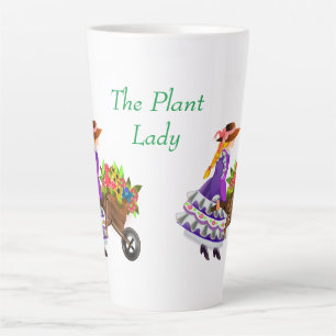 Taza De Café Latte Floral gráfica vintage