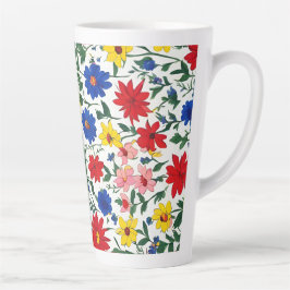 Taza De Café Latte Floral grande