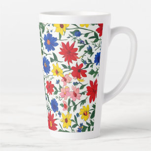 Taza De Café Latte Floral grande