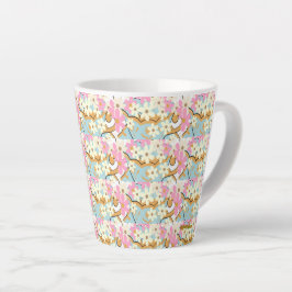 Taza De Café Latte Floral Latte Mug - Adiela Akoo