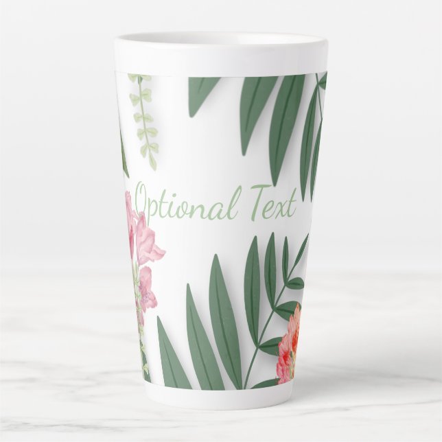 Taza De Café Latte Floral tropical (Anverso)