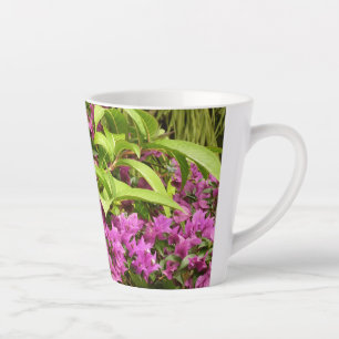 Taza De Café Latte Floral Tropical Morada Bougainvillea