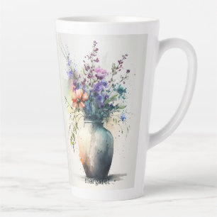 Taza De Café Latte Florales multicolores #10