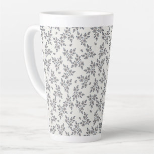 Taza De Café Latte Florales tontos en gris