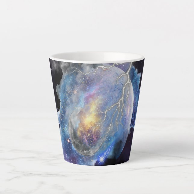 TAZA DE CAFÉ LATTE FLORECIMIENTO CELESTIAL -  (Anverso)