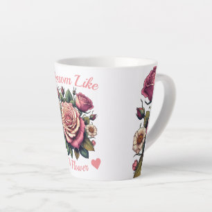 Taza De Café Latte Florecimiento de la inspiración