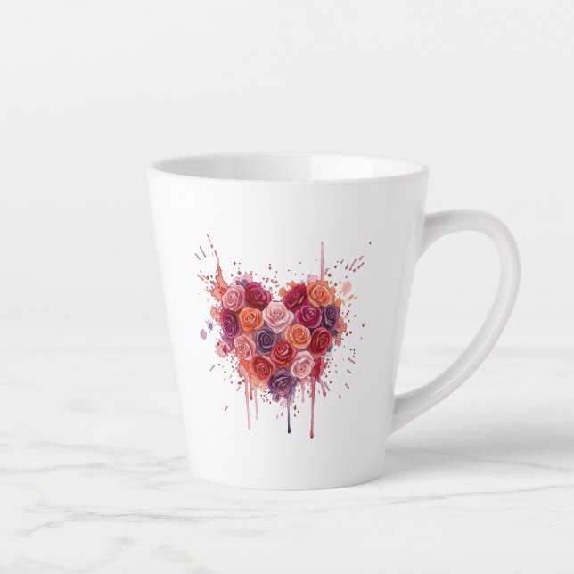 Taza De Café Latte Flores (Derecha)