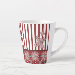 Taza De Café Latte Flores artdeco en estilo retro con monograma