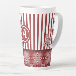 Taza De Café Latte Flores artdeco en estilo retro con monograma