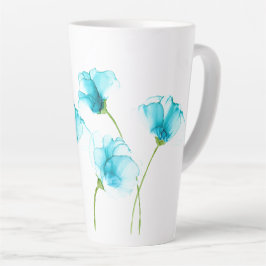 Taza De Café Latte Flores azules Latte Mug
