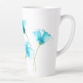 Taza De Café Latte Flores azules Latte Mug