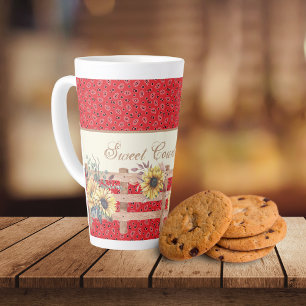 Taza De Café Latte Flores de campo en el Personalizado de impresión d