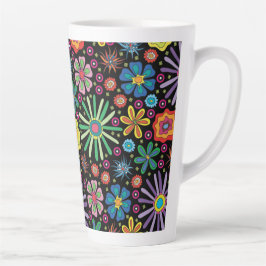 Taza De Café Latte Flores de celebración