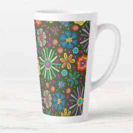 Taza De Café Latte Flores de celebración