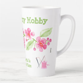 Taza De Café Latte Flores de Cerezo Pintadas a Mano Abuela Bordado en