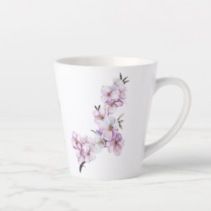 Taza De Café Latte Flores de Cerezo Rosadas Cerámica