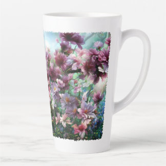Taza De Café Latte Flores de colmenillas de flores de cerezo